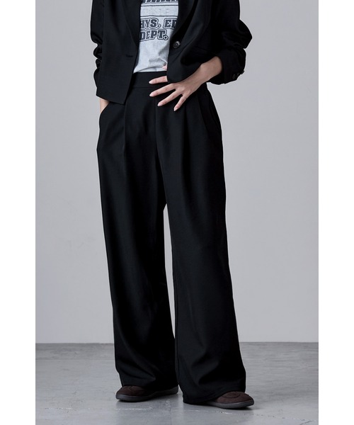 etoll.(エトル)の「【単品】ツイルタックワイドパンツ(スラックス・レディース・グレー/ブラック/カーキ/ブラウン・M)」の15枚目の写真