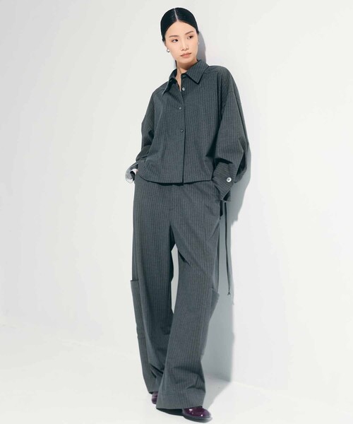 STUDIOUS（ステュディオス）の「【STUDIOUS/ステュディオス】2way Cuffs Over Shirt/オーバーシャツ（シャツ/ブラウス・レディース・ライトピンク/ライトブルー/ダークグレー/ホワイト/オレンジ・FREE）」の7枚目の写真