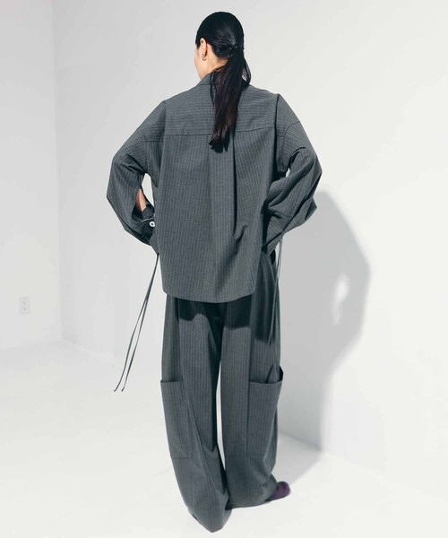 STUDIOUS（ステュディオス）の「【STUDIOUS/ステュディオス】2way Cuffs Over Shirt/オーバーシャツ（シャツ/ブラウス・レディース・ライトピンク/ライトブルー/ダークグレー/ホワイト/オレンジ・FREE）」の11枚目の写真