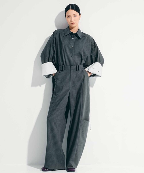 STUDIOUS（ステュディオス）の「【STUDIOUS/ステュディオス】2way Cuffs Over Shirt/オーバーシャツ（シャツ/ブラウス・レディース・ライトピンク/ライトブルー/ダークグレー/ホワイト/オレンジ・FREE）」の12枚目の写真