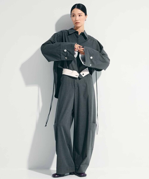 STUDIOUS（ステュディオス）の「【STUDIOUS/ステュディオス】2way Cuffs Over Shirt/オーバーシャツ（シャツ/ブラウス・レディース・ライトピンク/ライトブルー/ダークグレー/ホワイト/オレンジ・FREE）」の13枚目の写真