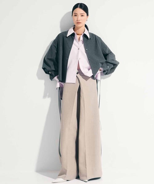 STUDIOUS（ステュディオス）の「【STUDIOUS/ステュディオス】2way Cuffs Over Shirt/オーバーシャツ（シャツ/ブラウス・レディース・ライトピンク/ライトブルー/ダークグレー/ホワイト/オレンジ・FREE）」の15枚目の写真