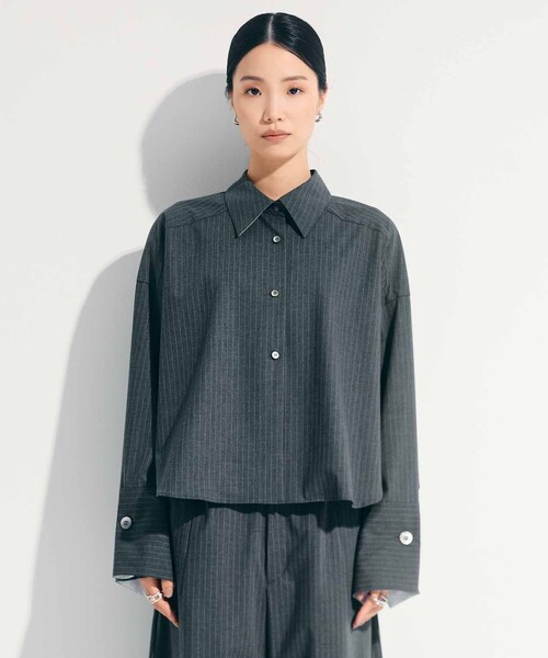 STUDIOUS（ステュディオス）の「【STUDIOUS/ステュディオス】2way Cuffs Over Shirt/オーバーシャツ（シャツ/ブラウス・レディース・ライトピンク/ライトブルー/ダークグレー/ホワイト/オレンジ・FREE）」の17枚目の写真