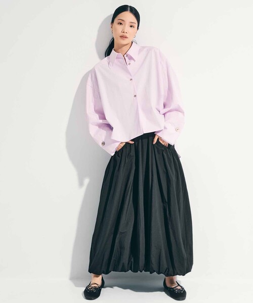 STUDIOUS（ステュディオス）の「【STUDIOUS/ステュディオス】2way Cuffs Over Shirt/オーバーシャツ（シャツ/ブラウス・レディース・ライトピンク/ライトブルー/ダークグレー/ホワイト/オレンジ・FREE）」の22枚目の写真