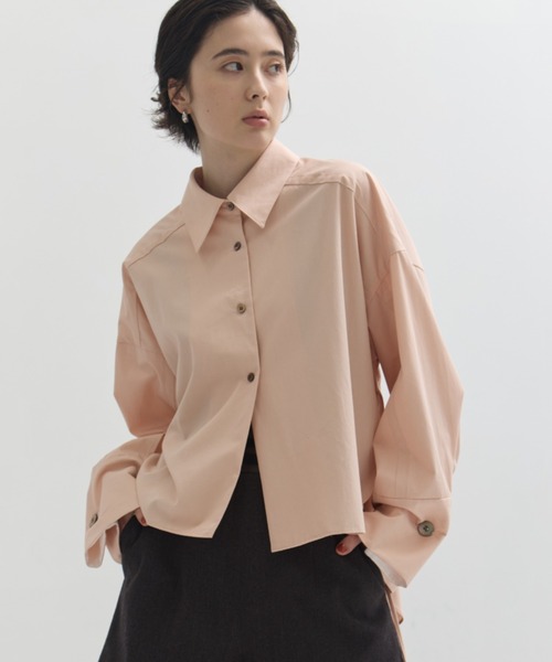 STUDIOUS（ステュディオス）の「【STUDIOUS/ステュディオス】2way Cuffs Over Shirt/オーバーシャツ（シャツ/ブラウス・レディース・ライトピンク/ライトブルー/ダークグレー/ホワイト/オレンジ・FREE）」の5枚目の写真
