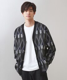 【季節の変わり目に活躍】ニットカーディガン 選べる2デザイン(柄&無地)/洗濯機OK