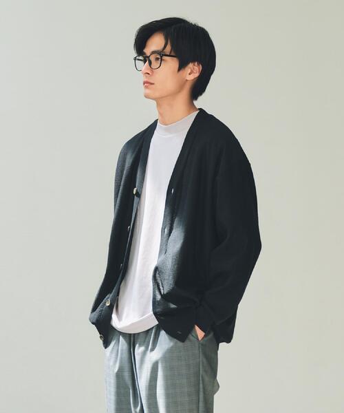 THE SHOP TK (ザ ショップ ティーケー )の「【季節の変わり目に活躍】ニットカーディガン 選べる2デザイン(柄&無地)/洗濯機OK(カーディガン/ボレロ・メンズ・ボルドー/ワイン系2/ブラック/ブラック系5・02/03/04)」の6枚目の写真