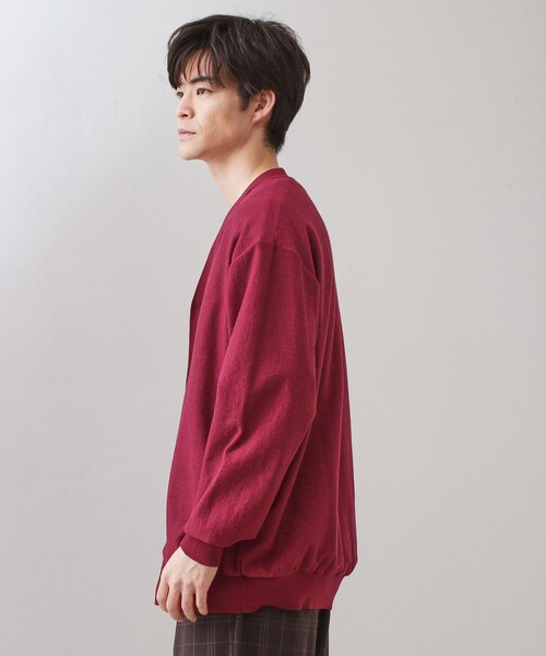 THE SHOP TK (ザ ショップ ティーケー )の「【季節の変わり目に活躍】ニットカーディガン 選べる2デザイン(柄&無地)/洗濯機OK(カーディガン/ボレロ・メンズ・ボルドー/ワイン系2/ブラック/ブラック系5・02/03/04)」の10枚目の写真
