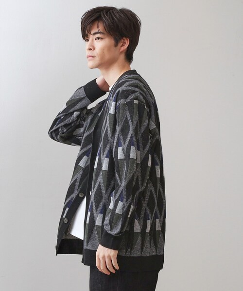 THE SHOP TK (ザ ショップ ティーケー )の「【季節の変わり目に活躍】ニットカーディガン 選べる2デザイン(柄&無地)/洗濯機OK(カーディガン/ボレロ・メンズ・ボルドー/ワイン系2/ブラック/ブラック系5・02/03/04)」の18枚目の写真