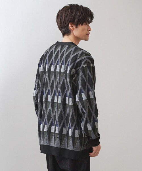 THE SHOP TK (ザ ショップ ティーケー )の「【季節の変わり目に活躍】ニットカーディガン 選べる2デザイン(柄&無地)/洗濯機OK(カーディガン/ボレロ・メンズ・ボルドー/ワイン系2/ブラック/ブラック系5・02/03/04)」の19枚目の写真