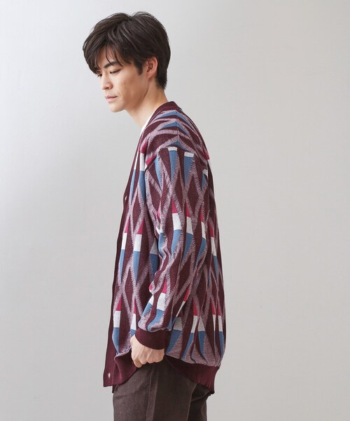 THE SHOP TK (ザ ショップ ティーケー )の「【季節の変わり目に活躍】ニットカーディガン 選べる2デザイン(柄&無地)/洗濯機OK(カーディガン/ボレロ・メンズ・ボルドー/ワイン系2/ブラック/ブラック系5・02/03/04)」の22枚目の写真