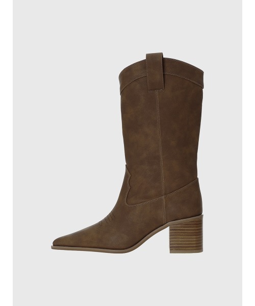 EIMY ISTOIRE（エイミーイストワール）の「ポインテッドウエスタンブーツ（ブーツ・レディース・ブラウン/ベージュ・M/S/L）」の4枚目の写真