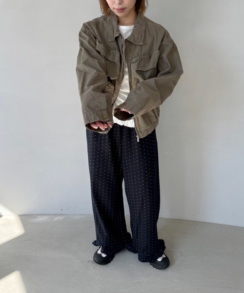 SANSeLF（サンセルフ）の「【SANSeLF】裾フリルドットリラックスワイドパンツ saw25a045（その他パンツ・レディース・ブラック/ネイビー・FREE）」の9枚目の写真