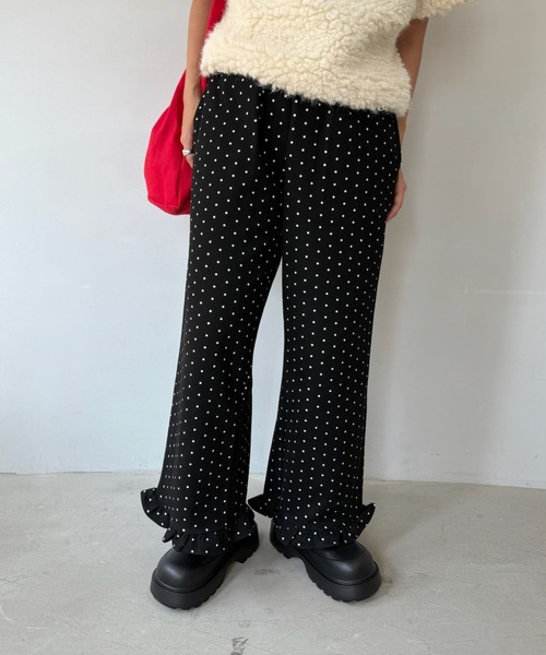 SANSeLF（サンセルフ）の「【SANSeLF】裾フリルドットリラックスワイドパンツ saw25a045（その他パンツ・レディース・ブラック/ネイビー・FREE）」の21枚目の写真