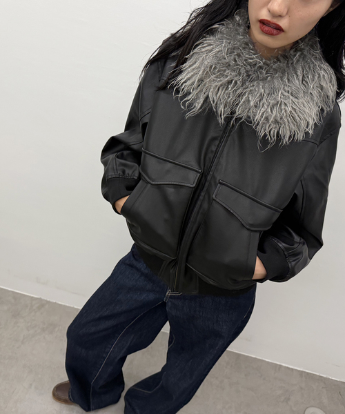 Oriens JOURNAL STANDARD（オリエンス ジャーナルスタンダード）の「2way ファージャケット（その他アウター・レディース・ブラック/ブラウン系その他/パープル・FREE）」の11枚目の写真