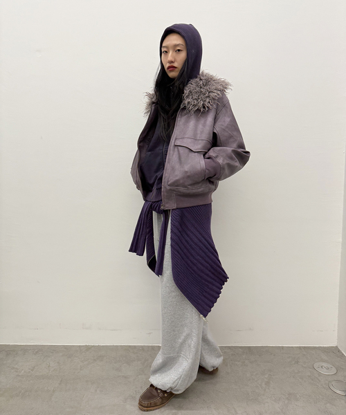 Oriens JOURNAL STANDARD（オリエンス ジャーナルスタンダード）の「2way ファージャケット（その他アウター・レディース・ブラック/ブラウン系その他/パープル・FREE）」の6枚目の写真
