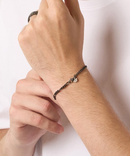 wjk（ダヴルジェイケイ）の「ab1798- IVXLCDM ×wjk  slim chain bracelet チェーンブレスレット(908 iv02h)（ブレスレット・メンズ・ブラック・FREE）」の2枚目の写真