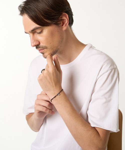 wjk（ダヴルジェイケイ）の「ab1798- IVXLCDM ×wjk  slim chain bracelet チェーンブレスレット(908 iv02h)（ブレスレット・メンズ・ブラック・FREE）」の3枚目の写真