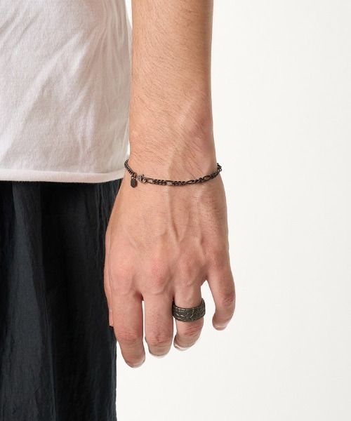 wjk（ダヴルジェイケイ）の「ab1798- IVXLCDM ×wjk  slim chain bracelet チェーンブレスレット(908 iv02h)（ブレスレット・メンズ・ブラック・FREE）」の4枚目の写真
