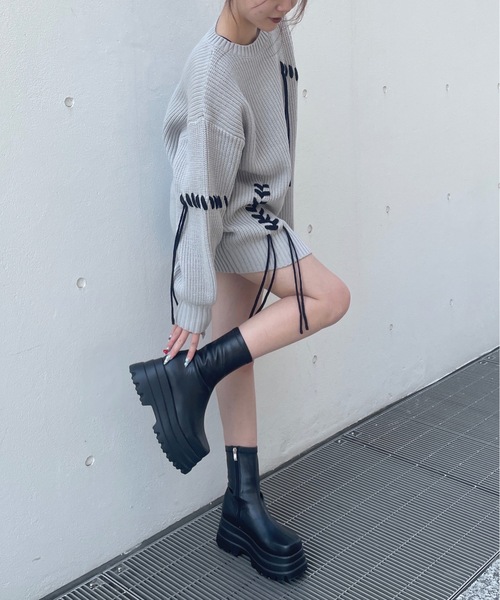 one way（ワンウェイ）の「トリプルソールショートブーツ（ブーツ・レディース・ブラック/ブラック系その他・MEDIUM/LARGE/SMALL）」の10枚目の写真