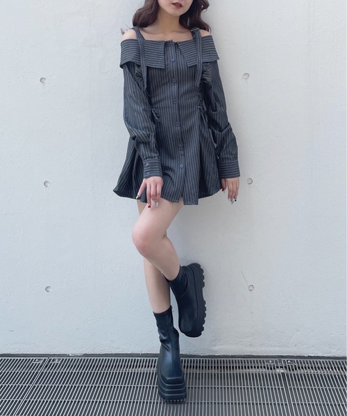 one way（ワンウェイ）の「トリプルソールショートブーツ（ブーツ・レディース・ブラック/ブラック系その他・MEDIUM/LARGE/SMALL）」の4枚目の写真