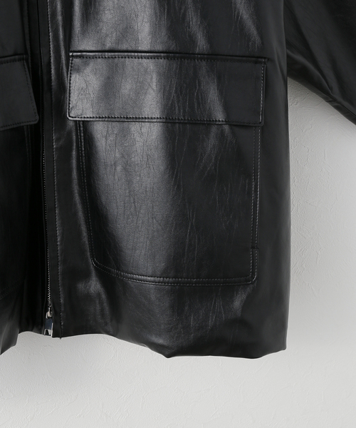 Spick & Span（スピックアンドスパン）の「フェイクレザースタンドカラーブルゾン（ブルゾン・レディース・ブラック・FREE）」の12枚目の写真