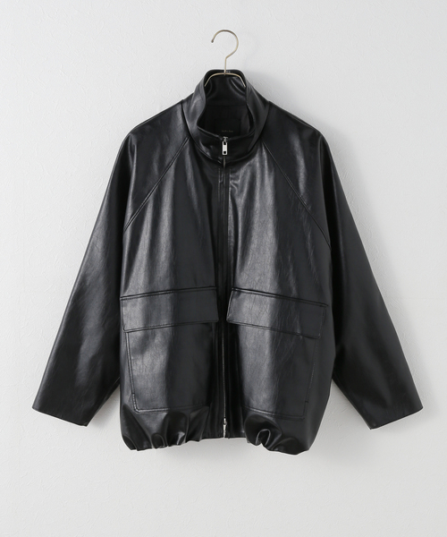 Spick & Span（スピックアンドスパン）の「フェイクレザースタンドカラーブルゾン（ブルゾン・レディース・ブラック・FREE）」の14枚目の写真
