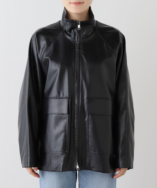 Spick & Span（スピックアンドスパン）の「フェイクレザースタンドカラーブルゾン（ブルゾン・レディース・ブラック・FREE）」の19枚目の写真