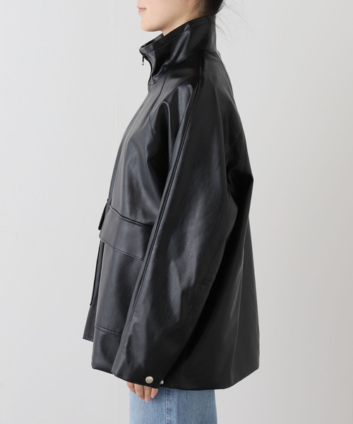 Spick & Span（スピックアンドスパン）の「フェイクレザースタンドカラーブルゾン（ブルゾン・レディース・ブラック・FREE）」の20枚目の写真