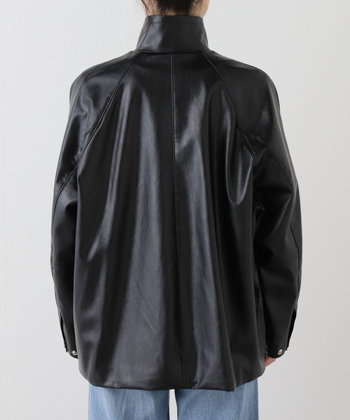 Spick & Span（スピックアンドスパン）の「フェイクレザースタンドカラーブルゾン（ブルゾン・レディース・ブラック・FREE）」の21枚目の写真