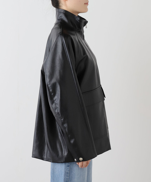 Spick & Span（スピックアンドスパン）の「フェイクレザースタンドカラーブルゾン（ブルゾン・レディース・ブラック・FREE）」の22枚目の写真