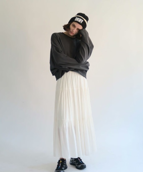 KALENO（カレノ）の「chiffon tiered sk（スカート・レディース・アイボリー・FREE）」の5枚目の写真