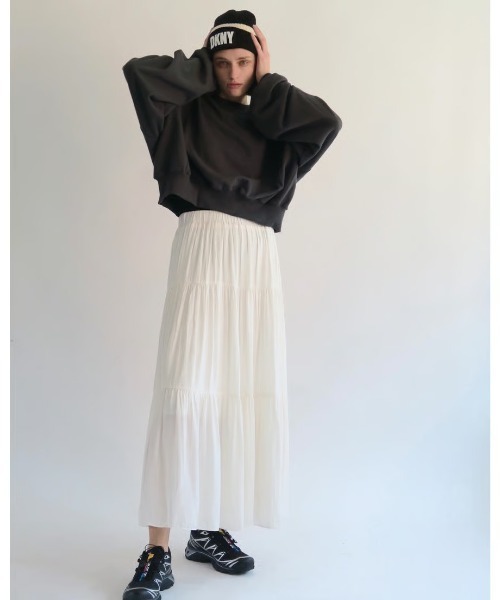 KALENO（カレノ）の「chiffon tiered sk（スカート・レディース・アイボリー・FREE）」の3枚目の写真