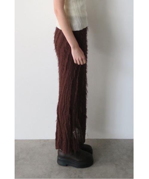 celon(セロン)の「fringe knit tight skirt(スカート・レディース・ブラウン/アイボリー・FREE)」の6枚目の写真