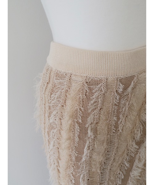 celon(セロン)の「fringe knit tight skirt(スカート・レディース・ブラウン/アイボリー・FREE)」の9枚目の写真