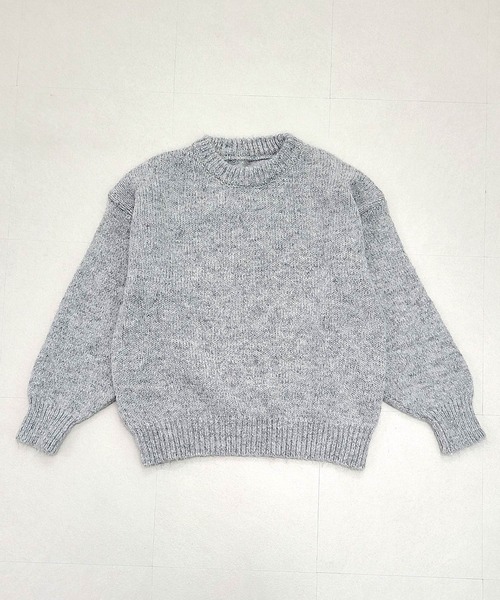 DAY CLOSET(デイ クローゼット)の「【厚手/ゆるっとリブヘムオーバーサイズ】長袖ドロップショルダールーズニットトップス レディース(ニット/セーター・レディース・ベージュ/パープル/ホワイト/ピンク/グレー/ブルー・FREE)」の7枚目の写真