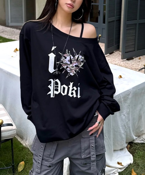 セール】トゲトゲハートロゴワンショルスウェットトレーナー