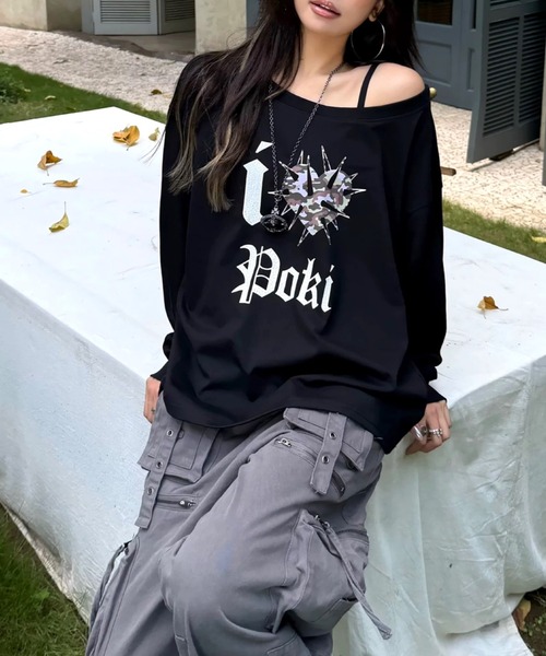 セール】トゲトゲハートロゴワンショルスウェットトレーナー