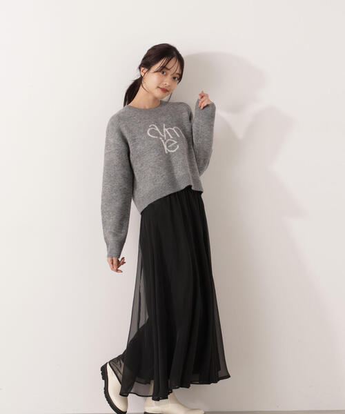 PROPORTION BODY DRESSING(プロポーションボディドレッシング)の「ロゴニット / 1215270107(ニット/セーター・レディース・オフホワイト/グレー系その他/ピンク・FREE)」の6枚目の写真