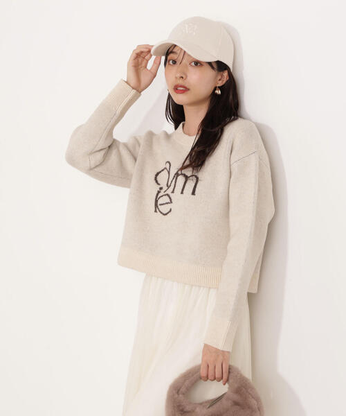 PROPORTION BODY DRESSING(プロポーションボディドレッシング)の「ロゴニット / 1215270107(ニット/セーター・レディース・オフホワイト/グレー系その他/ピンク・FREE)」の2枚目の写真