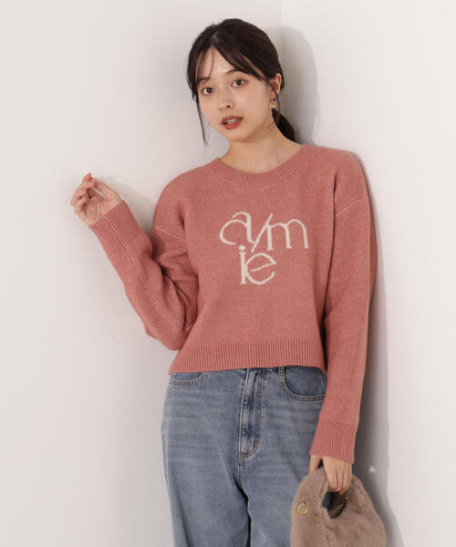 PROPORTION BODY DRESSING(プロポーションボディドレッシング)の「ロゴニット / 1215270107(ニット/セーター・レディース・オフホワイト/グレー系その他/ピンク・FREE)」の1枚目の写真