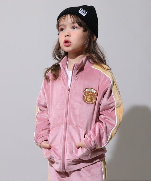 BABYDOLL(ベビードール)の「親子お揃い パイピングベロアジャケット 1057K(ボトムス別売)(ジャージ・キッズ・ブラウン/チェリーピンク/オフホワイト/ブラック・100cm/140cm/150cm/90cm/110cm/120cm/130cm/80cm)」の4枚目の写真