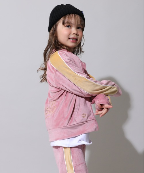 BABYDOLL(ベビードール)の「親子お揃い パイピングベロアジャケット 1057K(ボトムス別売)(ジャージ・キッズ・ブラウン/チェリーピンク/オフホワイト/ブラック・100cm/140cm/150cm/90cm/110cm/120cm/130cm/80cm)」の12枚目の写真