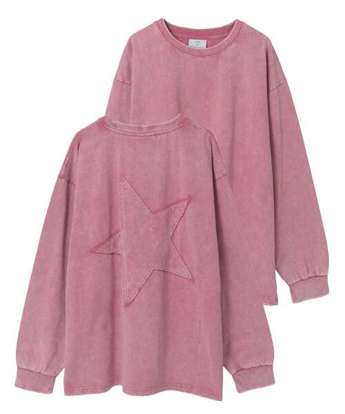 CONVERSE TOKYO（コンバーストウキョウ）の「CHEMICAL WASHED STAR★ PATCH TEE（Tシャツ/カットソー・レディース・スミクロ/パープル/ピンク・MEDIUM/SMALL）」の3枚目の写真