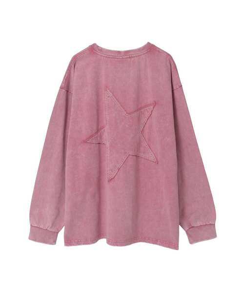 CONVERSE TOKYO（コンバーストウキョウ）の「CHEMICAL WASHED STAR★ PATCH TEE（Tシャツ/カットソー・レディース・スミクロ/パープル/ピンク・MEDIUM/SMALL）」の5枚目の写真