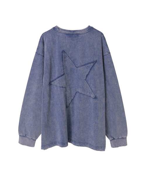 CONVERSE TOKYO（コンバーストウキョウ）の「CHEMICAL WASHED STAR★ PATCH TEE（Tシャツ/カットソー・レディース・スミクロ/パープル/ピンク・MEDIUM/SMALL）」の7枚目の写真