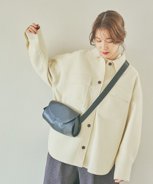 studio CLIP（スタディオクリップ）の「ウールライクニットシャツジャケット（その他アウター・レディース・ライトグレー/アイボリー・FREE）」の15枚目の写真