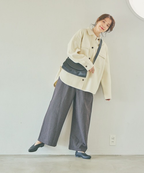 studio CLIP（スタディオクリップ）の「ウールライクニットシャツジャケット（その他アウター・レディース・ライトグレー/アイボリー・FREE）」の18枚目の写真