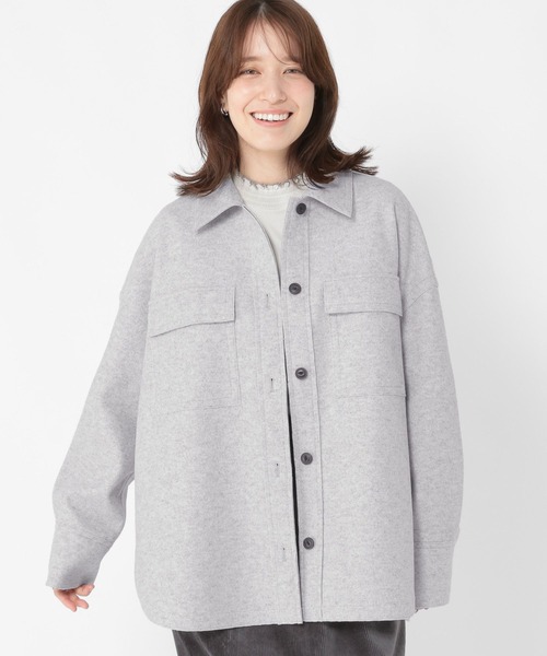 セール】ウールライクニットシャツジャケット（その他アウター