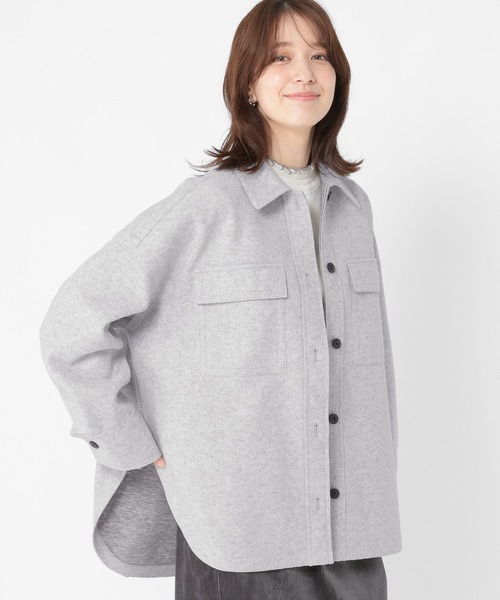 セール】ウールライクニットシャツジャケット（その他アウター